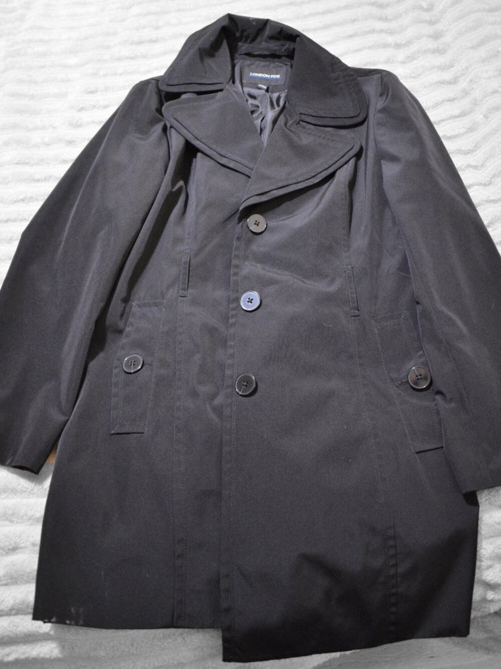 London Fog Black Trench Large